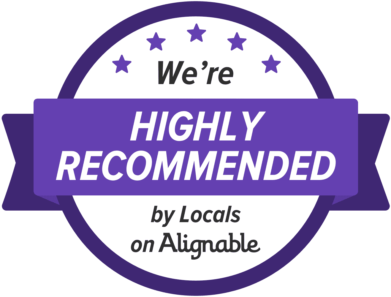 We're Highly Recommended by Locals on Alignable .